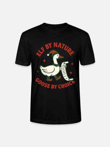 Christmas Elf By Nature Goose Choice - Stanley/Stella CRAFTER Unisex Organic T-Shirt - black