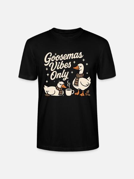 Goosemas Vibes Only Christmas Goose - Stanley/Stella CRAFTER Unisex Organic T-Shirt - black