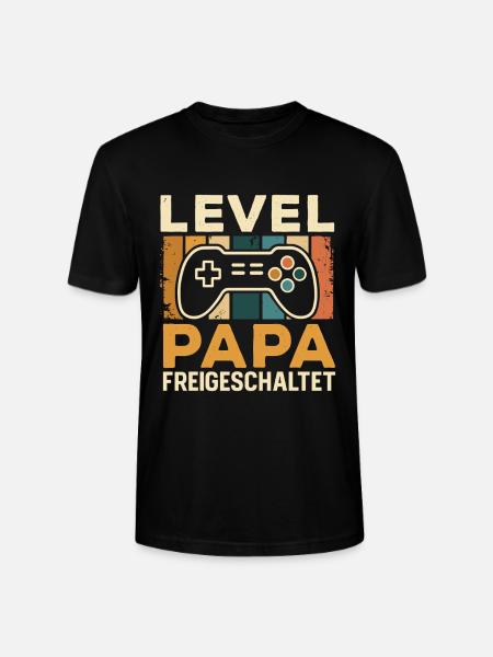 Soon Dad LEVEL DAD UNLOCKED FUNNY - Stanley/Stella CRAFTER Unisex Organic T-Shirt - black