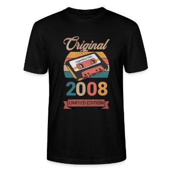 Original 2008 Limited Edition Geburtstag Geschenk - Stanley/Stella Unisex Bio-T-Shirt CRAFTER - Schwarz - Vorne - Alina (178cm) & Michal (187cm)