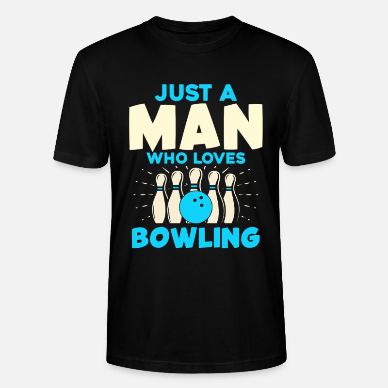Mann der Bowling liebt Bowling Pins - Stanley/Stella Unisex Bio-T-Shirt CRAFTER - Schwarz