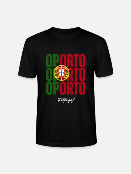 Porto Portugal, a souvenir of Porto - Stanley/Stella CRAFTER Unisex Organic T-Shirt - black