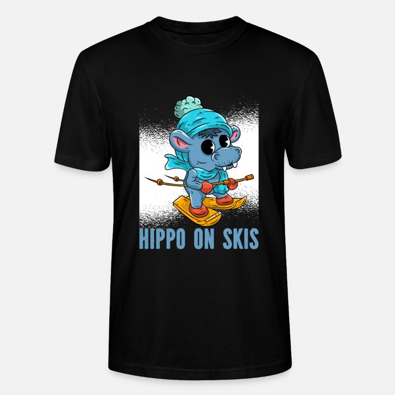 Nilpferd Ski  - Stanley/Stella Unisex Bio-T-Shirt CRAFTER - Schwarz