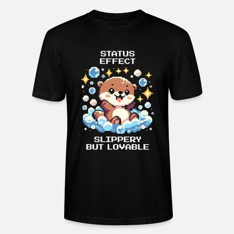 Statuseffekt: glitschig, aber liebenswert | Otter - Stanley/Stella Unisex Bio-T-Shirt CRAFTER - Schwarz