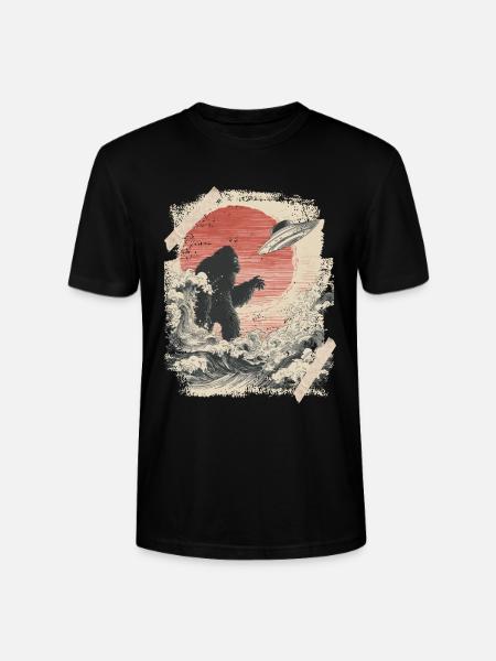 Bigfoot Cryptid Design Fabelwesen Ufo - Stanley/Stella Unisex Bio-T-Shirt CRAFTER - Schwarz