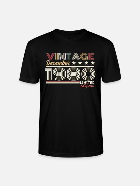 Cadeau Décembre 1980 - T-shirt bio CRAFTER Stanley Stella Unisexe - noir