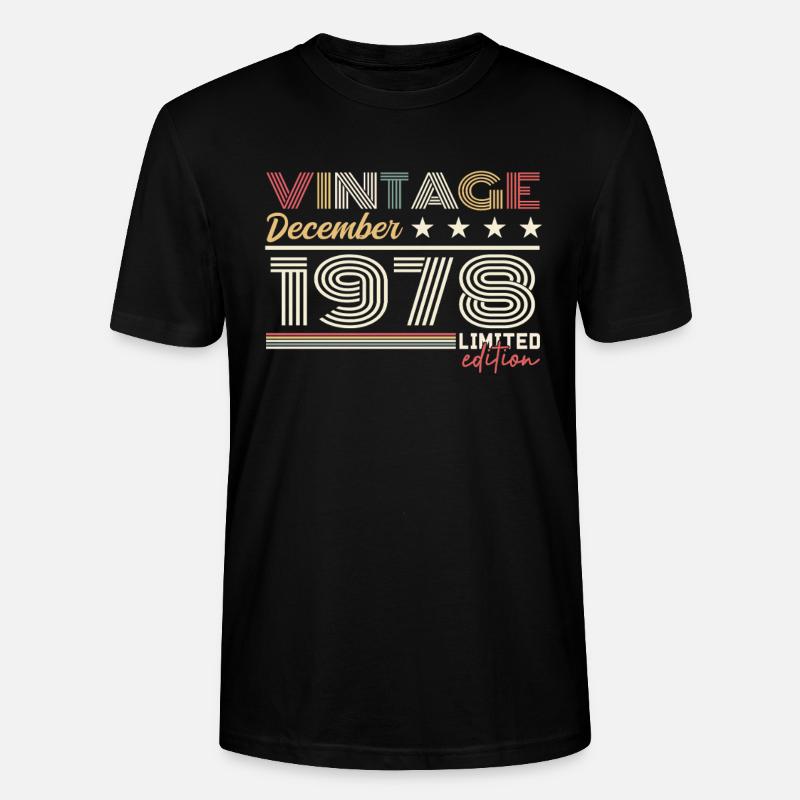 Cadeau Décembre 1978 - T-shirt bio CRAFTER Stanley Stella Unisexe - noir