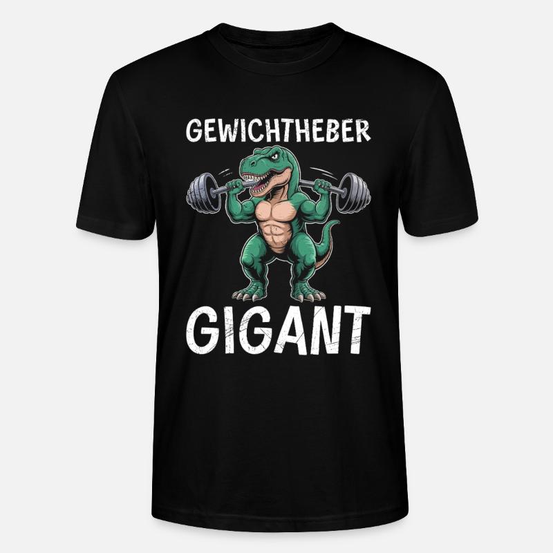 GÉANT D’HALTÉROPHILIE Dinosaure Drôle - T-shirt bio CRAFTER Stanley Stella Unisexe - noir