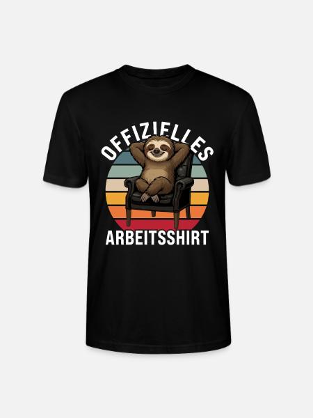 Offizielles Arbeitsshirt Faultier Büro Spruch - Stanley/Stella Unisex Bio-T-Shirt CRAFTER - Schwarz