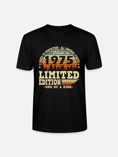 Årgang 1975 Født Vintage Fødselsdag Retro - Stanley Stella CRAFTER unisex økologisk-T-shirt - sort