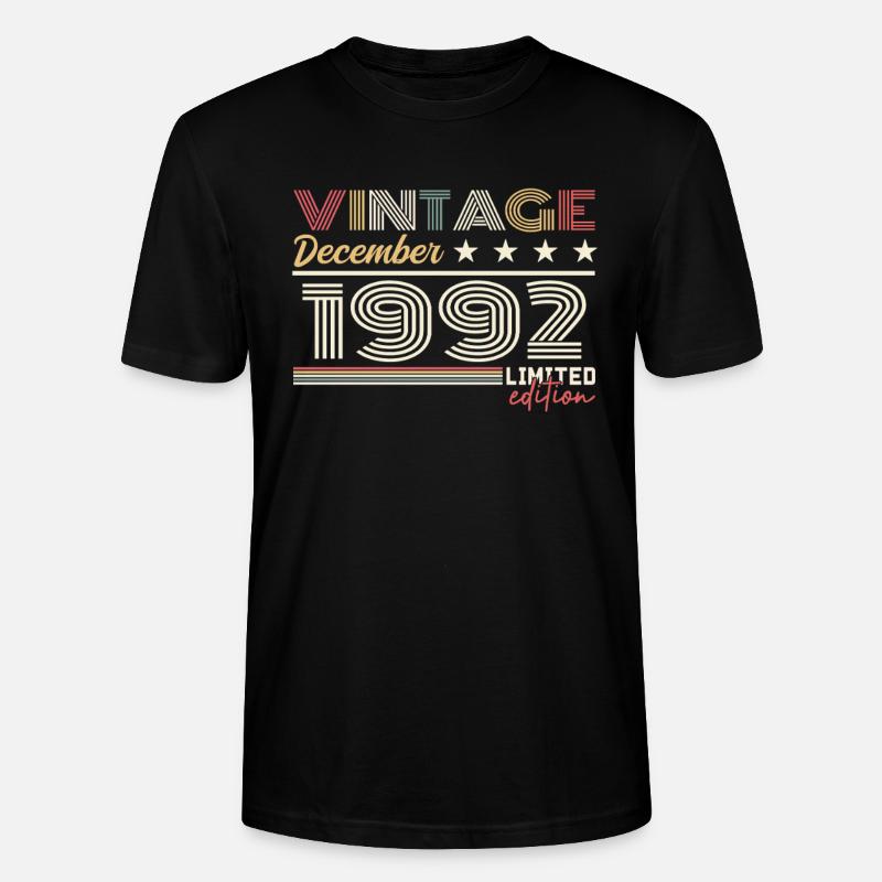 Geschenk Dezember 1992 - Stanley/Stella Unisex Bio-T-Shirt CRAFTER - Schwarz