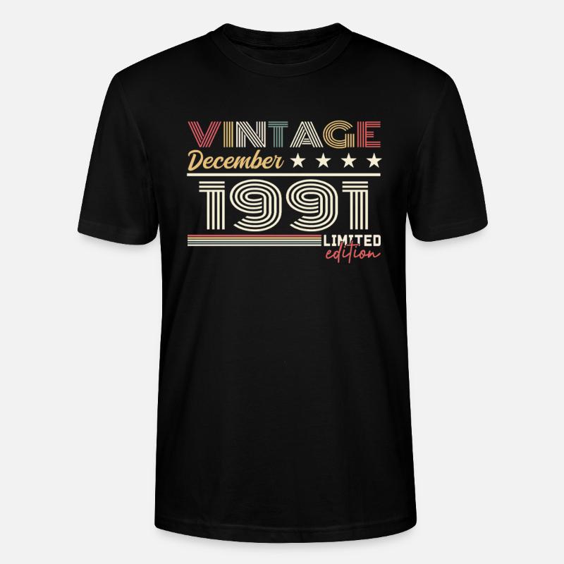 Geschenk Dezember 1991 - Stanley/Stella Unisex Bio-T-Shirt CRAFTER - Schwarz