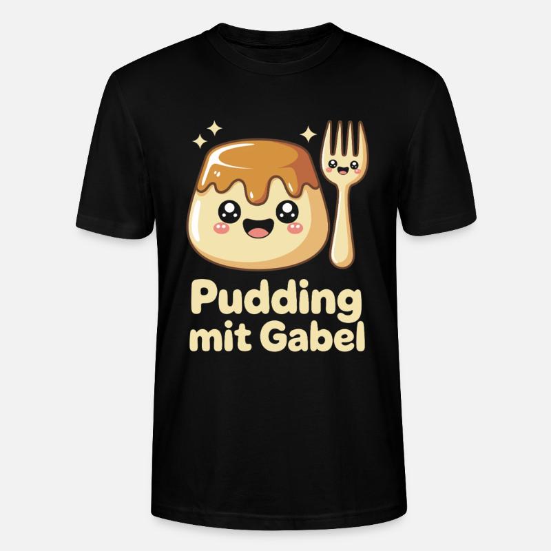 Pudding Mit Gabel - Stanley/Stella Unisex Bio-T-Shirt CRAFTER - Schwarz