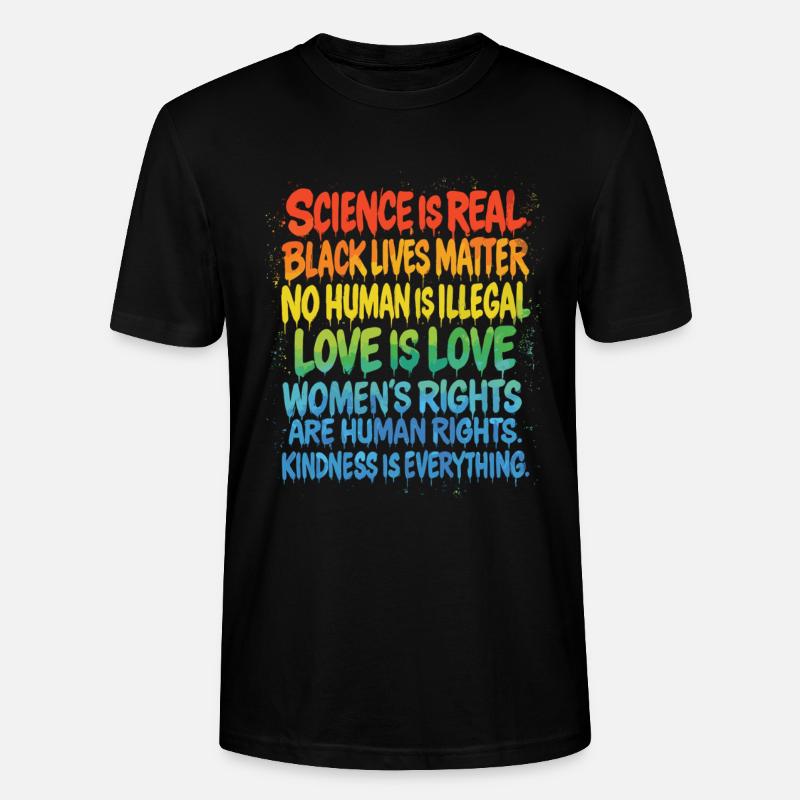 Regenbogen Statement – Human Rights Pride - Stanley/Stella Unisex Bio-T-Shirt CRAFTER - Schwarz