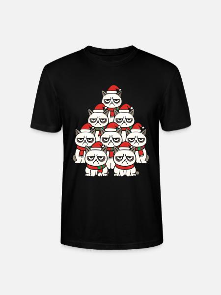 Grumpy Christmas Cats – Lustiges Katzen - Stanley/Stella CRAFTER Unisex Organic T-Shirt - black