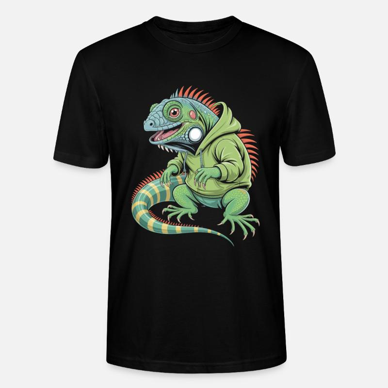 Iguane cool avec sweat à capuche - T-shirt bio CRAFTER Stanley Stella Unisexe - noir