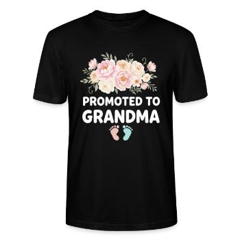 Mamie enceinte chargeant future grand-mère - T-shirt bio CRAFTER Stanley Stella Unisexe - noir - Devant - Alina (178cm) & Michal (187cm)