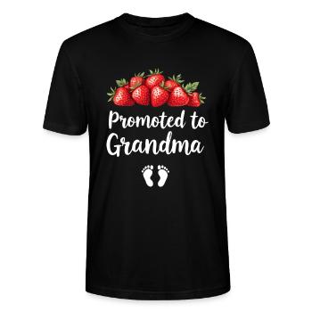 Mamie enceinte chargeant future grand-mère - T-shirt bio CRAFTER Stanley Stella Unisexe - noir - Devant - Alina (178cm) & Michal (187cm)