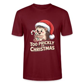 Hérisson Noël Humour - T-shirt bio CRAFTER Stanley Stella Unisexe - bordeaux - Devant - Alina (178cm) & Michal (187cm)