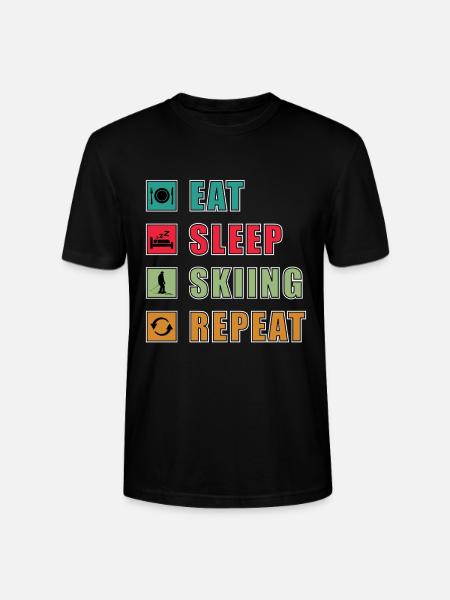 Eat Sleep Repeat Skiing - Stanley/Stella CRAFTER Unisex Organic T-Shirt - black