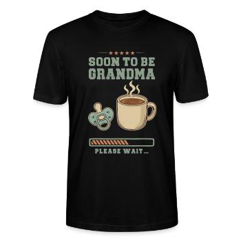 Mamie enceinte chargeant future grand-mère - T-shirt bio CRAFTER Stanley Stella Unisexe - noir - Devant - Alina (178cm) & Michal (187cm)