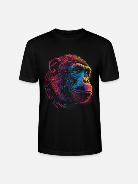 Singe Psychédélique Néon - T-shirt bio CRAFTER Stanley Stella Unisexe - noir