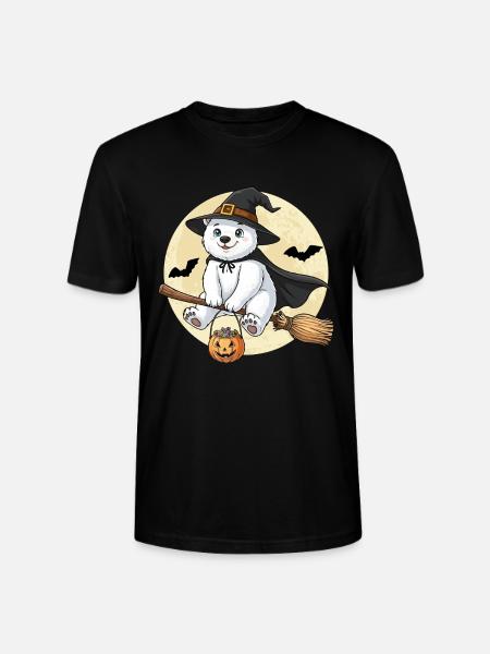 Sød Isbjørn Heks Halloween Græskar Fuldmåne - Stanley Stella CRAFTER unisex økologisk-T-shirt - sort