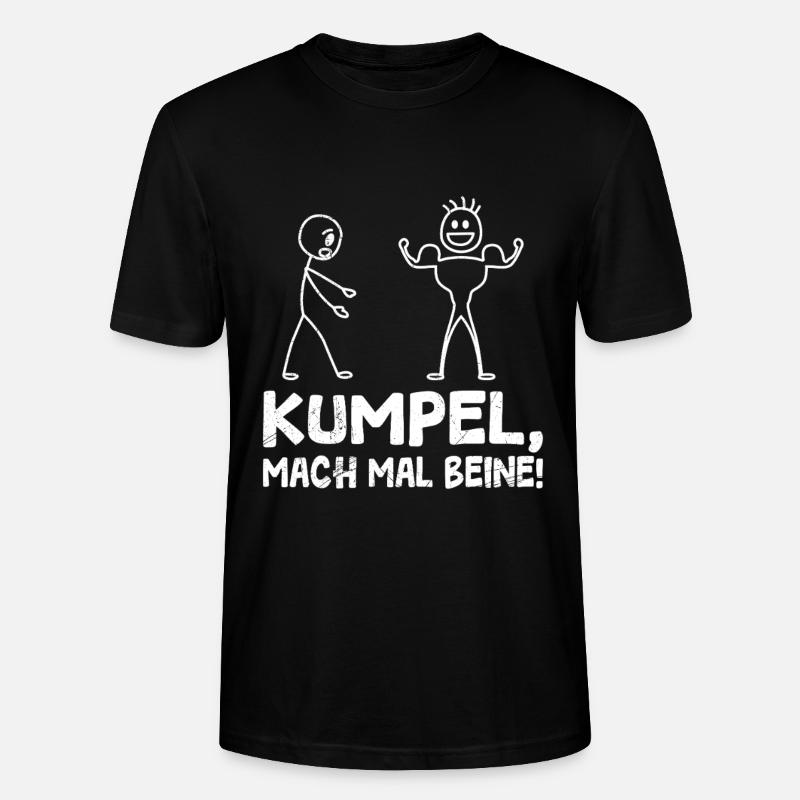 Strichmännchen TRAINIER MAL BEINE Lustiges - Stanley/Stella Unisex Bio-T-Shirt CRAFTER - Schwarz