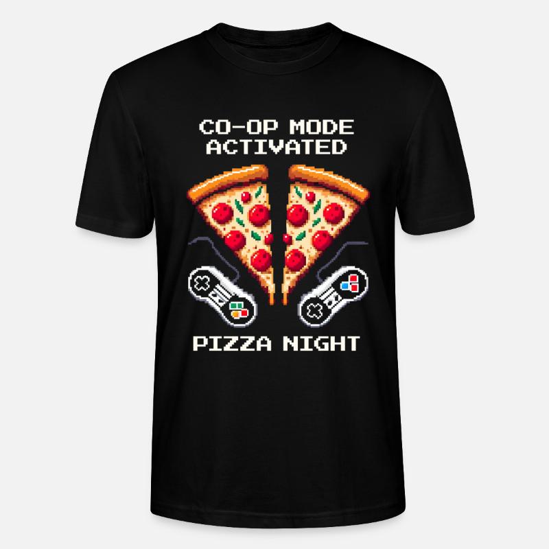 Coop activé : Soirée pizza | Jeux multijoueurs - T-shirt bio CRAFTER Stanley Stella Unisexe - noir