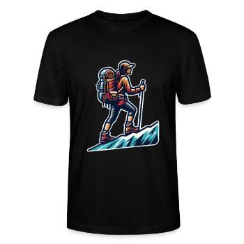 Alpiniste - T-shirt bio CRAFTER Stanley Stella Unisexe - noir - Devant - Alina (178cm) & Michal (187cm)
