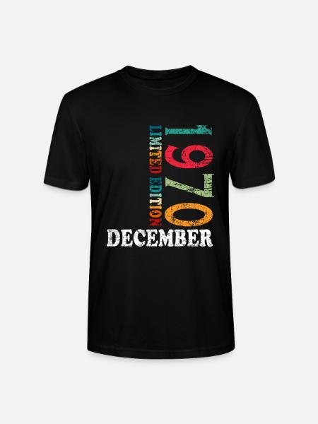 Anniversaire en décembre 1970 - décembre - T-shirt bio CRAFTER Stanley Stella Unisexe - noir