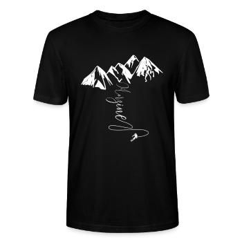 Morzine Ski Portes du Soleil Village Authentique - T-shirt bio CRAFTER Stanley Stella Unisexe - noir - Devant - Alina (178cm) & Michal (187cm)