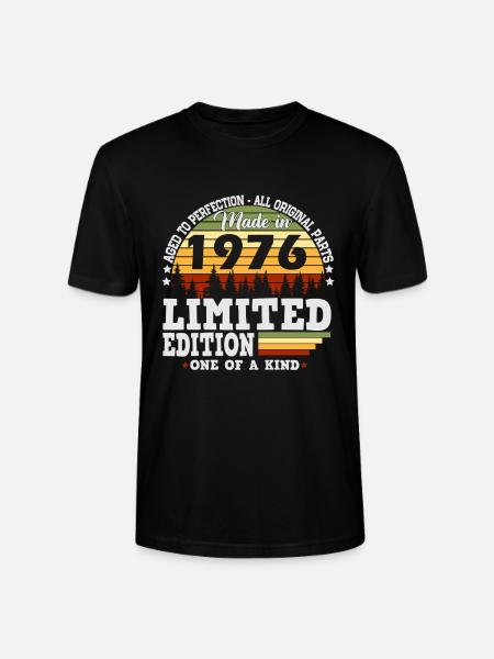 1976 Vintage Born Fødselsdag Retro Gave - Stanley Stella CRAFTER unisex økologisk-T-shirt - sort
