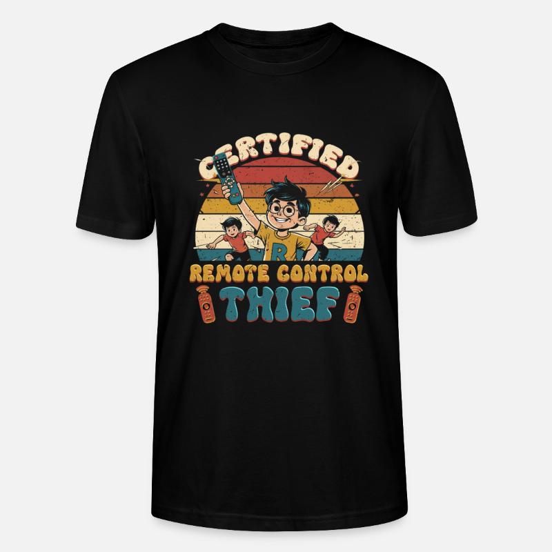 Sibling Brother Sister Remote Control Thief - Stanley/Stella CRAFTER Unisex Organic T-Shirt - black