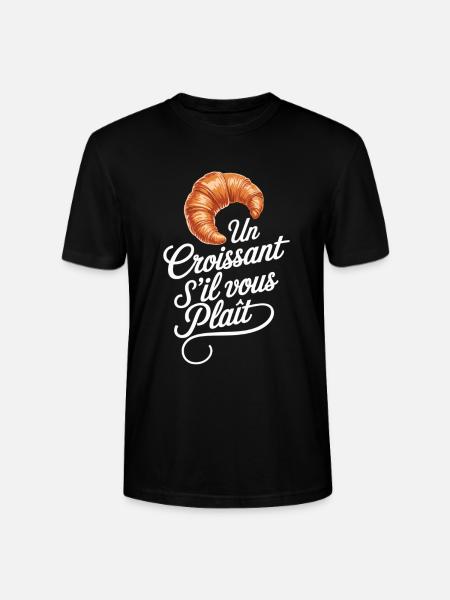 Paris Croissant Spruchshirt - Stanley/Stella Unisex Bio-T-Shirt CRAFTER - Schwarz