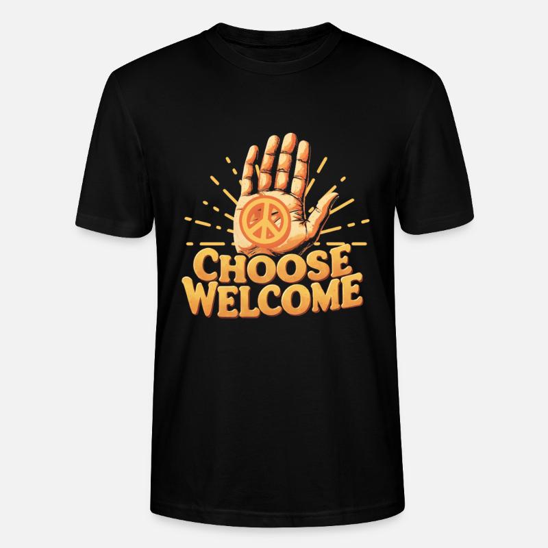 Menschlichkeit Equality Choose Welcome - Stanley/Stella Unisex Bio-T-Shirt CRAFTER - Schwarz