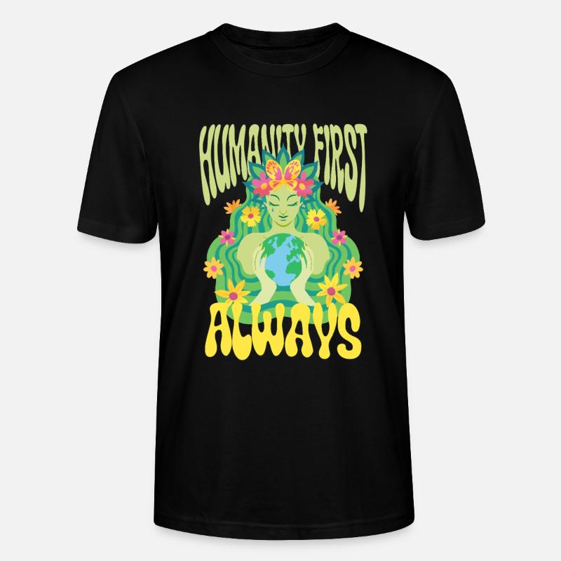 Menschlichkeit Equality Humanity First Always - Stanley/Stella Unisex Bio-T-Shirt CRAFTER - Schwarz