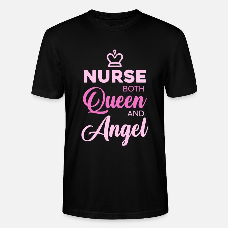 Nurse Queen Angel Typography - Stanley/Stella Unisex Bio-T-Shirt CRAFTER - Schwarz