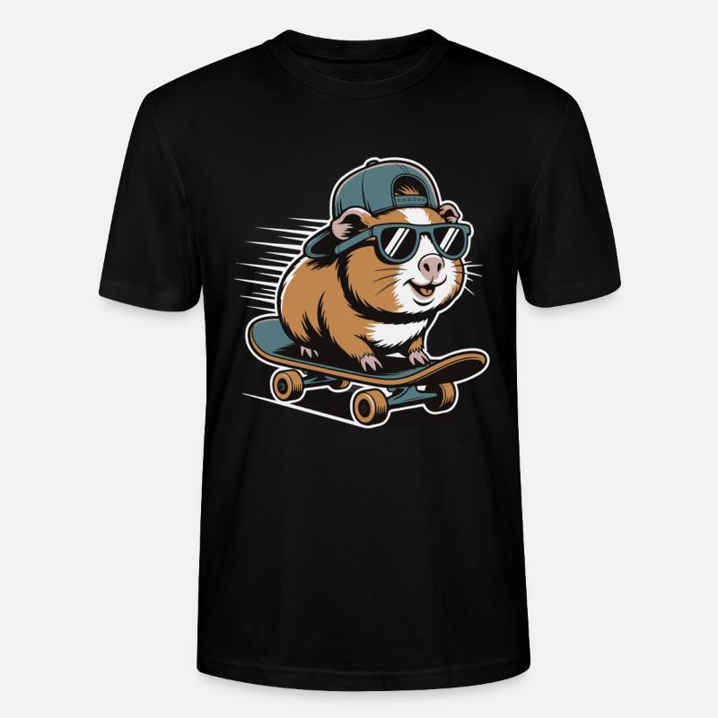 Hamster en skateboard - T-shirt bio CRAFTER Stanley Stella Unisexe - noir