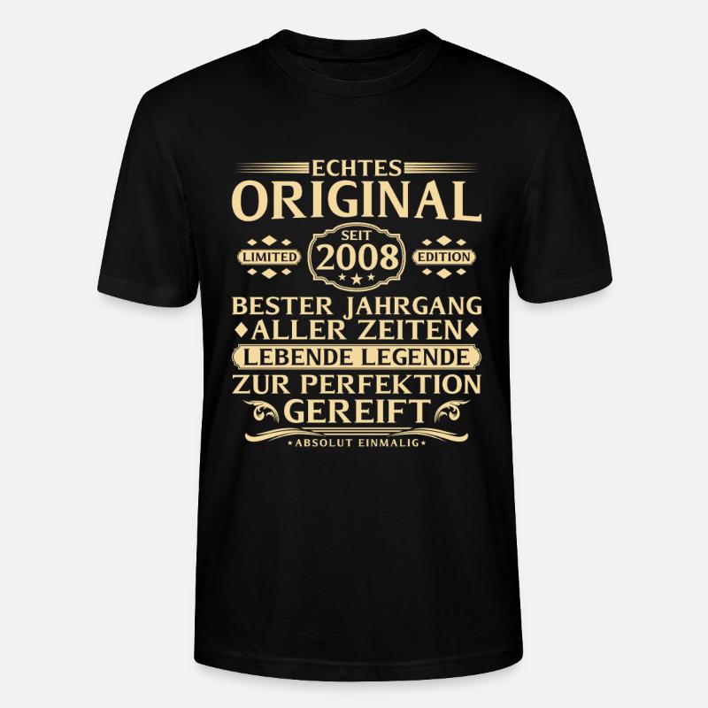 18e anniversaire Real Original depuis 2008 - T-shirt bio CRAFTER Stanley Stella Unisexe - noir