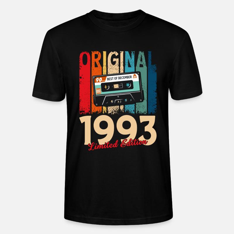 Cassette du 32e anniversaire décembre 1993 - T-shirt bio CRAFTER Stanley Stella Unisexe - noir