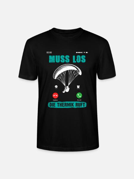 Paragliders MUST GO, THERMALS ARE CALLING - Stanley/Stella CRAFTER Unisex Organic T-Shirt - black