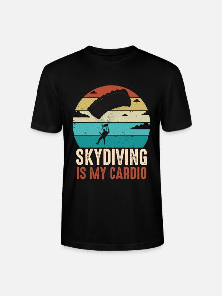 Skydiving Cardio Retro Sunset - Stanley/Stella Unisex Bio-T-Shirt CRAFTER - Schwarz