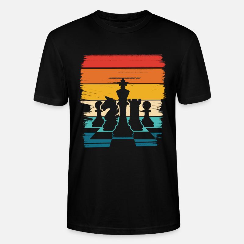 Regenbogen Schachfiguren Silhouette - Stanley/Stella Unisex Bio-T-Shirt CRAFTER - Schwarz