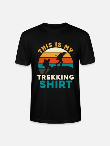 Trekkingshirt mit Sunset Silhouetten - Stanley/Stella Unisex Bio-T-Shirt CRAFTER - Schwarz