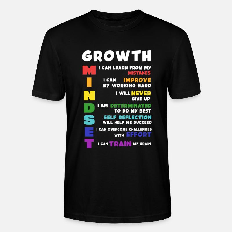 Growth Mindset Acronym Poster - Stanley/Stella Unisex Bio-T-Shirt CRAFTER - Schwarz