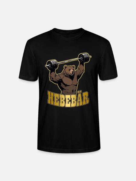 Weightlifter HEBEBÄR Gym Funny - Stanley/Stella CRAFTER Unisex Organic T-Shirt - black
