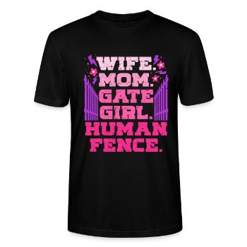 Épouse d’une mère fermière - T-shirt bio CRAFTER Stanley Stella Unisexe - noir - Devant - Alina (178cm) & Michal (187cm)