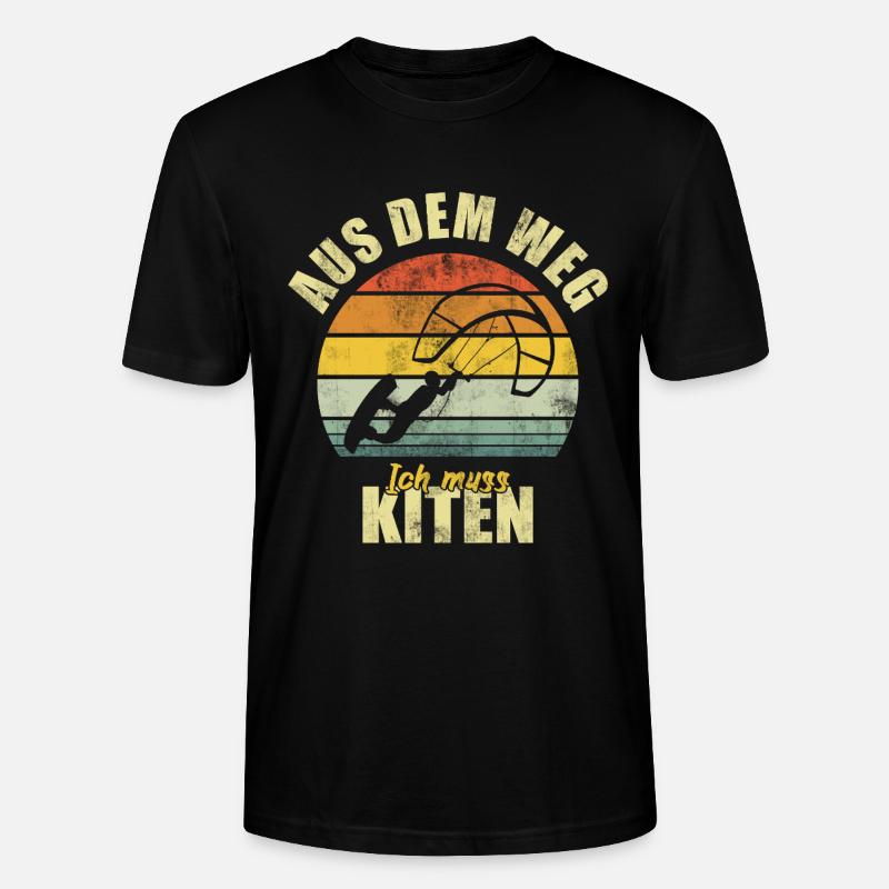 Kiting Kiter Surfer Surfeur Rétro - T-shirt bio CRAFTER Stanley Stella Unisexe - noir