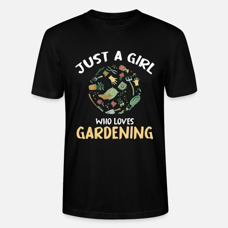 Nur ein Mädchen liebt Gärtnern - Stanley/Stella Unisex Bio-T-Shirt CRAFTER - Schwarz